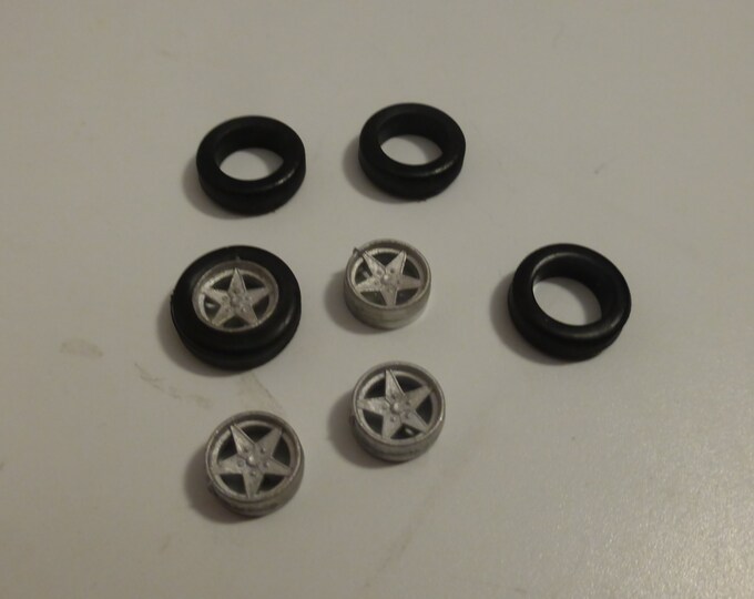 high definition 1:43 white metal Campagnolo-type wheels set for road and rally cars (Lancia Stratos, Fiat etc) Tron A62