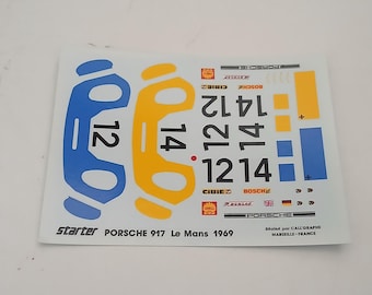 1:43 decals sheet for Porsche 917 LH Le Mans 1969 #12/14 Starter production