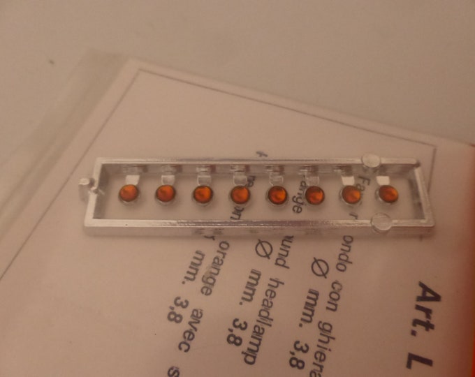 plastic + resin round lights ORANGE mm 3.8 for model cars and other models (pack of 8) Meri Kits L29