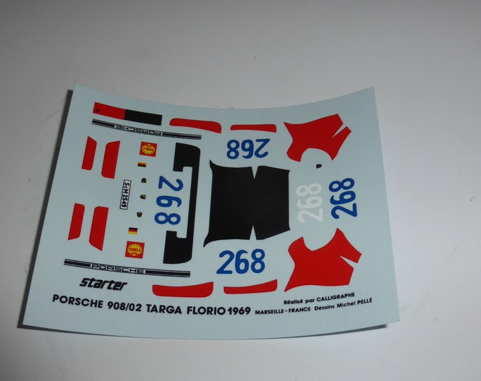 1:43 decals for Porsche 908/2 Targa Florio 1969 #268 Redman/Attwood Starter production