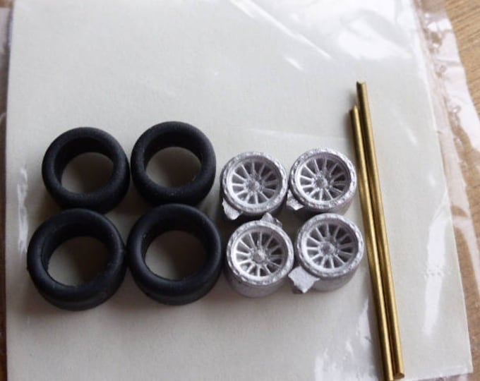 white metal ATS wheels for Formula 3 cars, F.Abarth and other racing cars 1:43 Carrara 50/51
