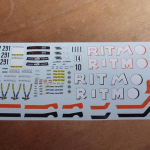 high quality decals sheet for Fiat Abarth Ritmo 75 Gr.2 Giro d&#39;Italia 1978 cars #291/292 Carrara DE32 1:43
