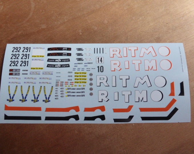 high quality decals sheet for Fiat Abarth Ritmo 75 Gr.2 Giro d'Italia 1978 cars #291/292 Carrara DE32 1:43