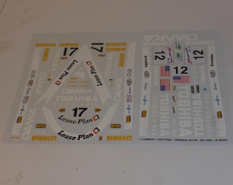 1:18 decals for Ferrari 333SP Doyle Risi Racing Daytona 1998 #17 / Le Mans 1998 #12 Taylor/van de Poele/ Velez