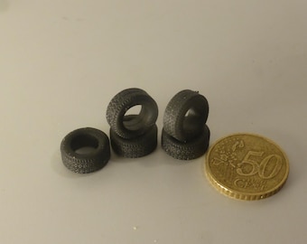 1:43 scale set of 5 (4+spare unit) treaded tires for touring and GT cars mm 14.30x6.20 GMT015
