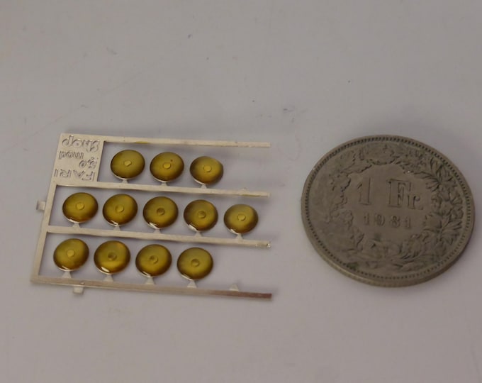 photoetched+resin lights round yellow mm 5.00 FLFM5 for model cars and other models