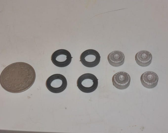 1:43 white metal OZ wheels & rubber tires for touring cars of the 80-90s GMW050