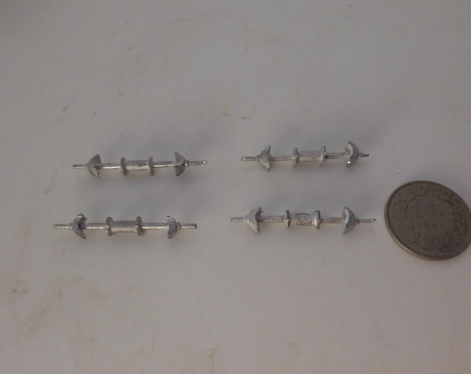 1:43 white metal drive shafts and hubs for racing cars (pack of 4 pcs) Tron SP27