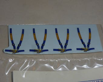 high quality blue Britx seatbelt decals pack (5 pieces) for 1:43 racing cars Carrara DE30
