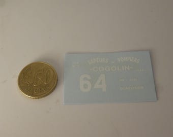 1:43 waterslide decals sheet Sapeurs Cogolin for vans and trucks of the 50-60s