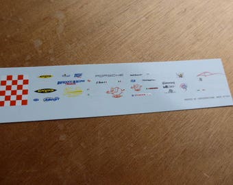 1:43 decals different logos Kayak, Bonucci Racing Team, Scuderia Aspas, etc