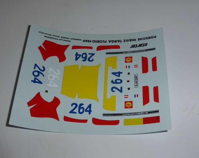 1:43 decals for Porsche 908/2 Targa Florio 1969 #264 Larrousse/Lins Starter production