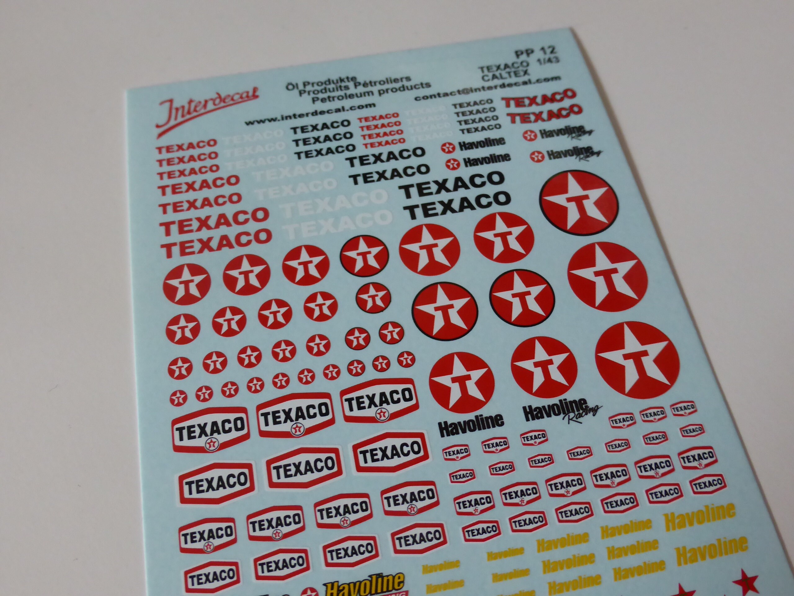 high quality 1:43 decal sheet with old and new Texaco - Havoline ...