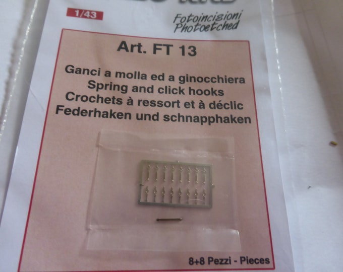 photo etched 1:43 spring and click hooks for racing cars (8+8 pieces) Tameo FT13