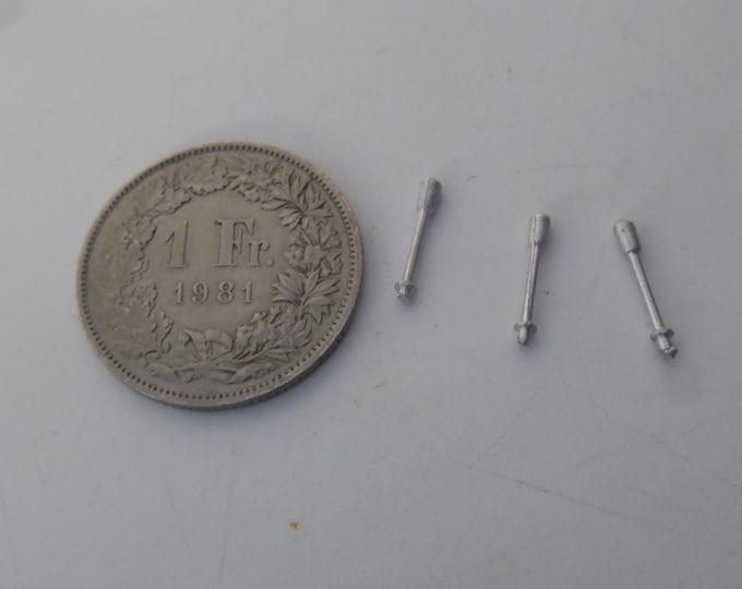 1:24 white metal gear levers (3 pieces) for rally, sports, GT and touring cars of the 70-80s Lancia Stratos etc Racing43 BIG-A58