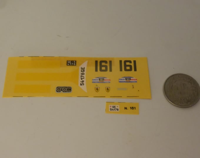 1:43 waterslide decals for Ferrari 250 GT LWB 1519GT Tour Auto 1959 #161 Schild/Delageneste