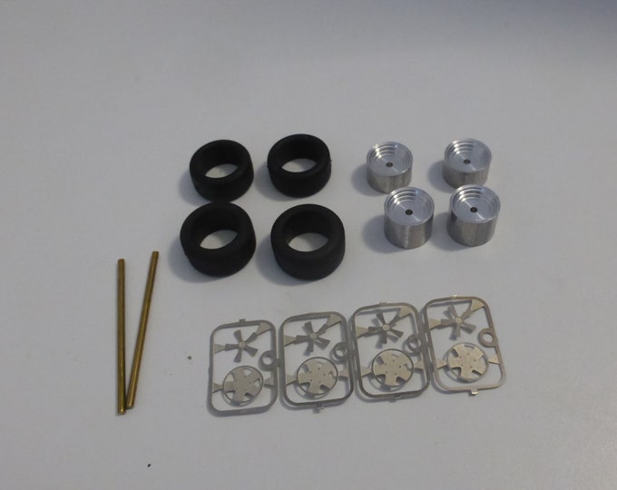 1:43 scale turned and photoetched Fuchs type wheels for racing Porsche 911, Carrera, RS, RSR etc Remember W22B