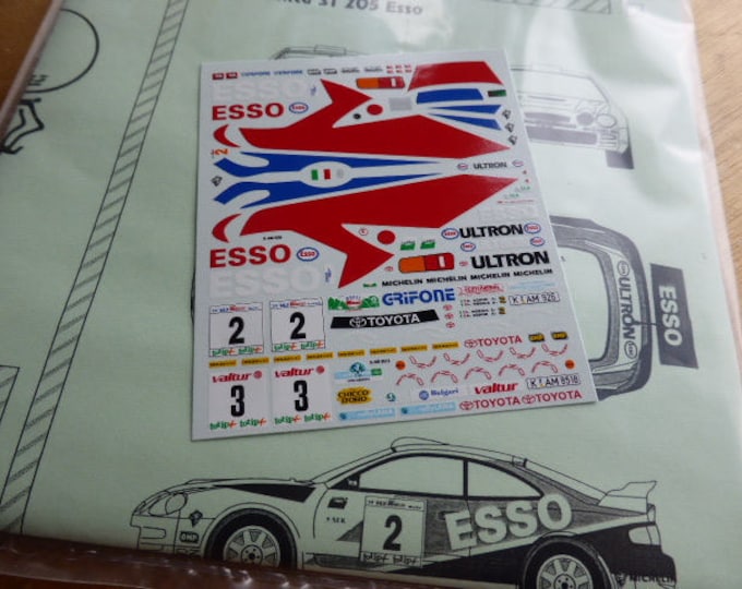 high quality 1:43 decals sheet for Toyota Celica ST205 Gr.A Rally Lana / Rally Ciocco 1997 Aghini RACING43 RD04