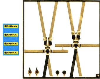 photo etched 1:43 6-points racing seatbelts 2 pieces (S abelt markings) Tameo FT35