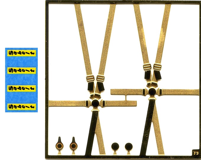 photo etched 1:43 6-points racing seatbelts 2 pieces (S abelt markings) Tameo FT35