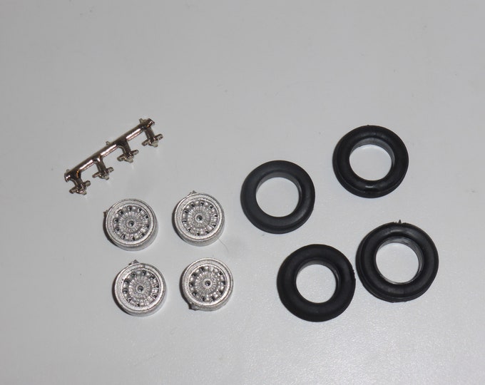 1:43 white metal Campagnolo-type wheels for Ferrari 275 GTB/GTB4 and other Ferrari cars of the 60s Tron A68