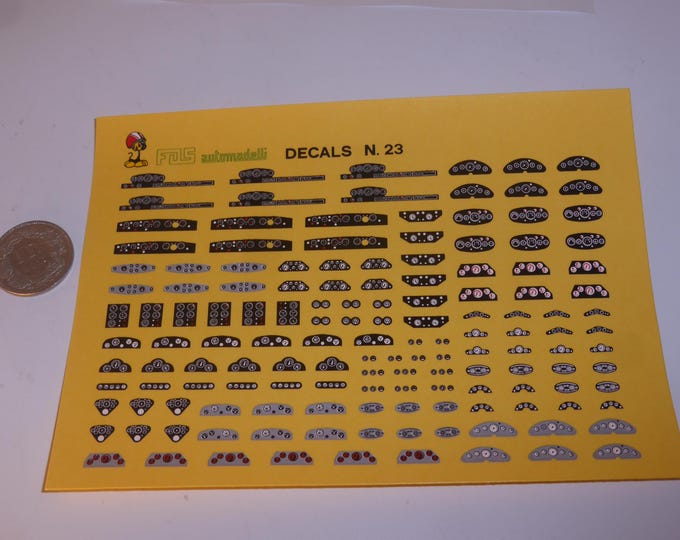 1:43 waterslide decals dashboards for road and racing cars