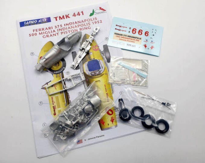 Ferrari 375 Indianapolis 500 miles 1952 Grant Piston Ring J. Parsons TAMEO Kits TMK441 1:43 to paint and to assemble