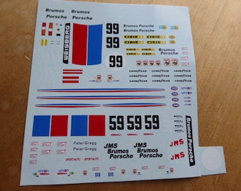 1:43 decals Porsche 935 IMSA Brumos 24h Daytona #99 + #59 versions logos Madyero by Remember TK01
