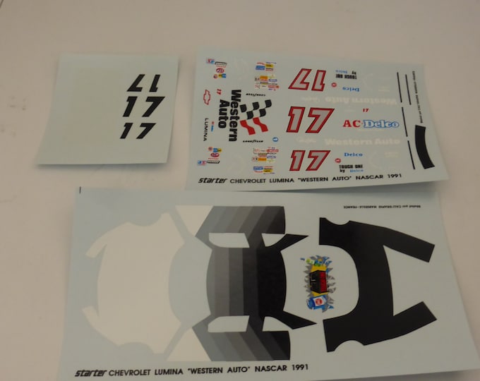 1:43 decals sheet for Chevrolet Lumina Western Auto N ASCAR 1991 #17 Waltrip Starter production