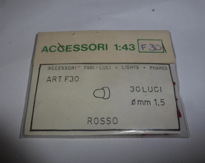 pack of 30 transparent 1:43 scale plastic lights (RED) mm 1.5 FDS 30F
