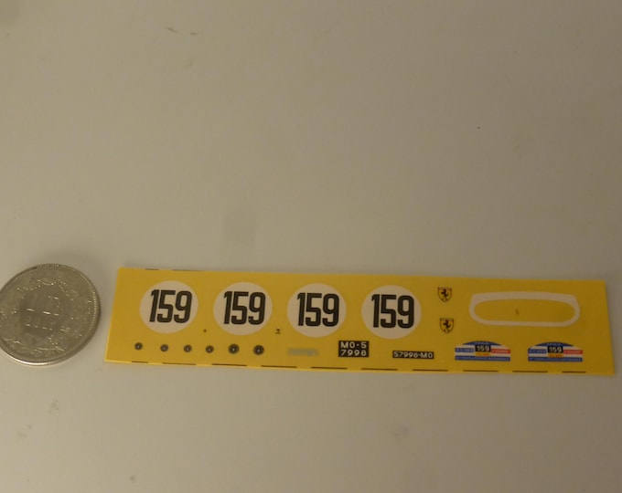 1:43 waterslide decals for Ferrari 250 GT SWB 2001GT Tour Auto 1960 #159 Tavano/Martin