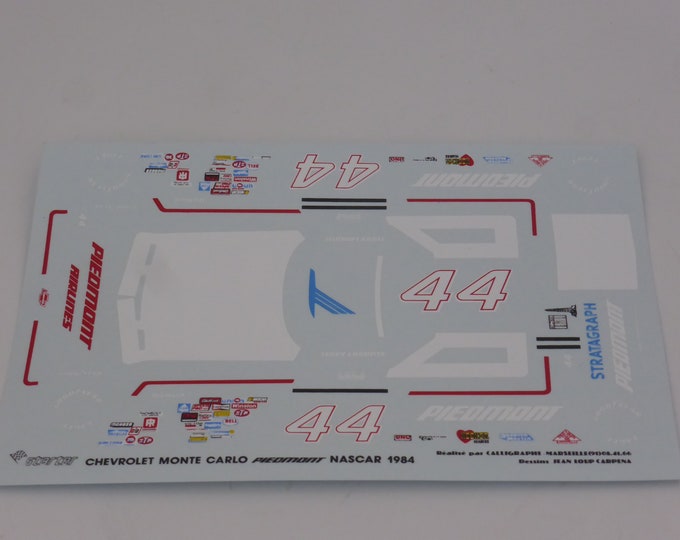 1:43 decals for Chevrolet Monte Carlo Piedmont N ASCAR 1984 #44 Terry Labonte Starter production