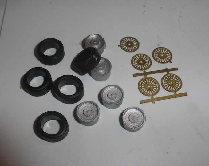 1:43 definition wheel set for WRC Cars such as Clio Williams, Peugeot 206, Lancia Delta Integrale etc. Racing43 RA04