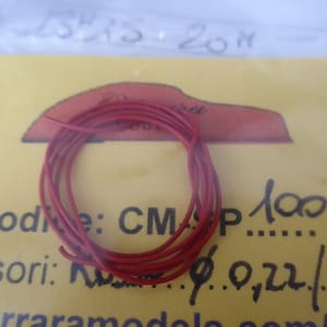 Pack of red cable (mm 0.22/0.45) for engines and superdetailing racing and rally model cars Carrara Models SP100