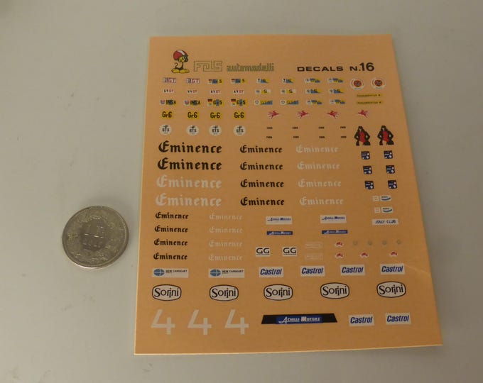 1:43 waterslide decals sponsors emblems and badges for racing cars of the 70s (Le Mans etc)