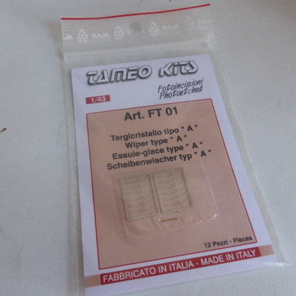 photo etched 1:43 small windscreen wipers type-A (pack 12 pieces) Tameo FT01