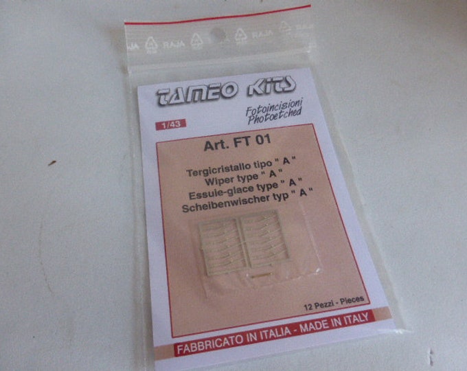 photo etched 1:43 small windscreen wipers type-A (pack 12 pieces) Tameo FT01