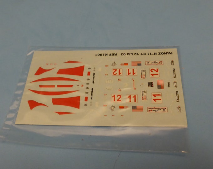 1:43 decals for Panoz LMP01 Evo LMP900 Le Mans 2003 #11/12