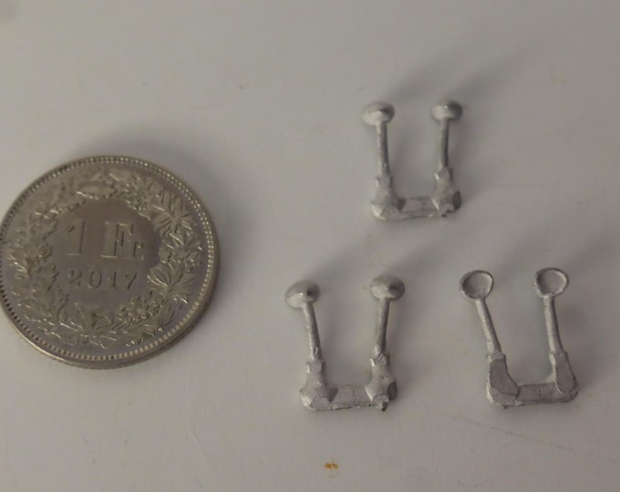 1:43 ogival side mirrors for road and racing cars (white metal, pack of 6 pieces)