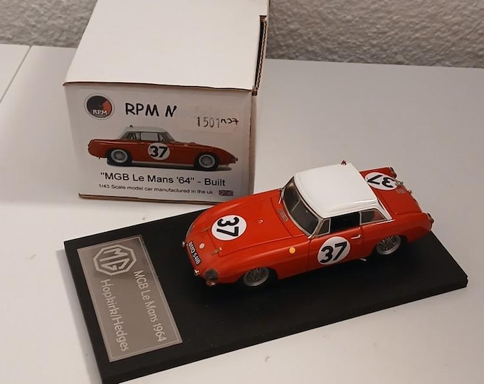 MGB Le Mans 1964 #37 Hopkirk/Hedges RPM factory built P166BM resin model 1:43
