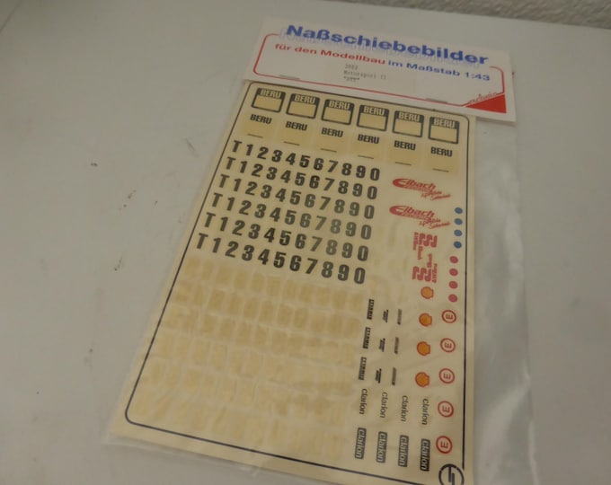 1:43 decals sheet for Deutsche Tourenwagen Trophae with number plates, logos and numbers Truck-line production