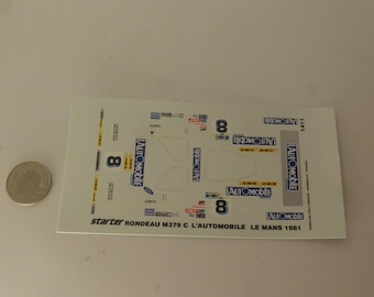 1:43 decals for Rondeau M379C L'Automobile Le Mans 1981 #8 Haran/Schlesser/Streiff Starter