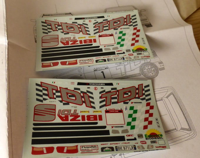 high quality 1:43 decals sheet for Seat Ibiza Gr.N TDI Rally Aviano 2001 winner Andreucci RACING43 RR001