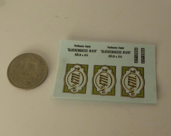 1:43 waterslide decals sheet Glockengasse n.4711 for vans and trucks of the 50-60s