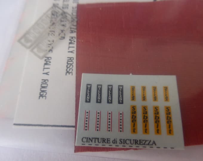 Pack of two 1:43 seatbelts sets for racing cars (photoetching plus pre-cut adhesive red tissue and decals) Tron SP57R