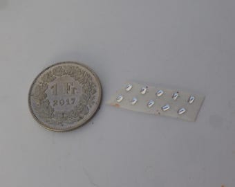 pack of 10 lights for model cars and other models mm 3.0x1.3 rectangular CLEAR Remember production