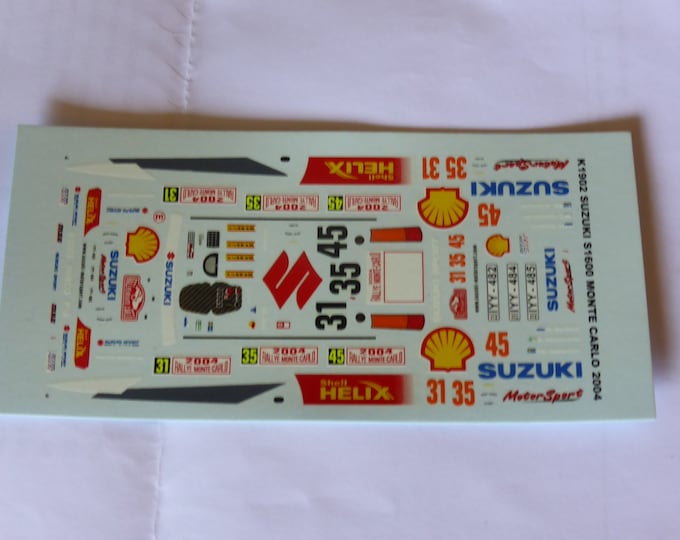 1:43 decals for Suzuki Swift Super 1600 Rally Monte Carlo 2004 #31 / #35 / #45 Provence Miniatures