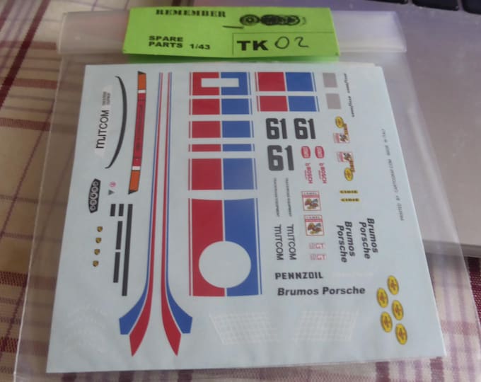 high quality 1:43 decals Porsche 934 IMSA Brumos 24h Daytona 1977 #61 Busby/Gregg Madyero by Remember TK02
