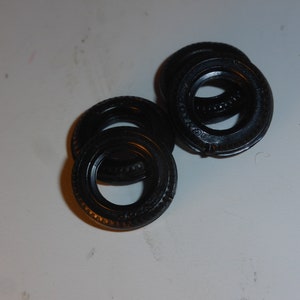 set of 4 &quot;Dunlop&quot; tires to restore old 1:43 diecasts (Dinky France series 500 etc) - black mm 14x3.75 - 3MJA catalogue n.837ND