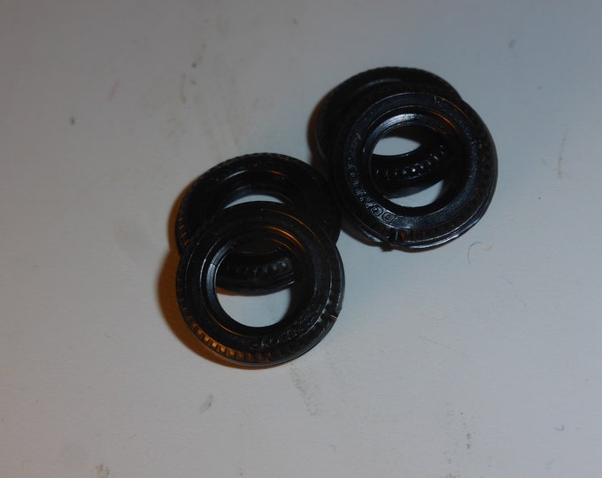 set of 4 "Dunlop" tires to restore old 1:43 diecasts (Dinky France series 500 etc) - black mm 14x3.75 - 3MJA catalogue n.837ND